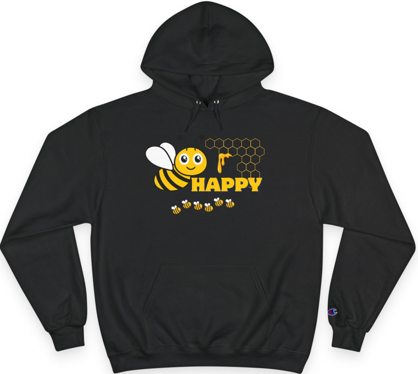 Be Happy Mid-weight Champion Hoodie – Durable & Year-Round Comfort Cute and Cheerful Sweatshirt for All Ages