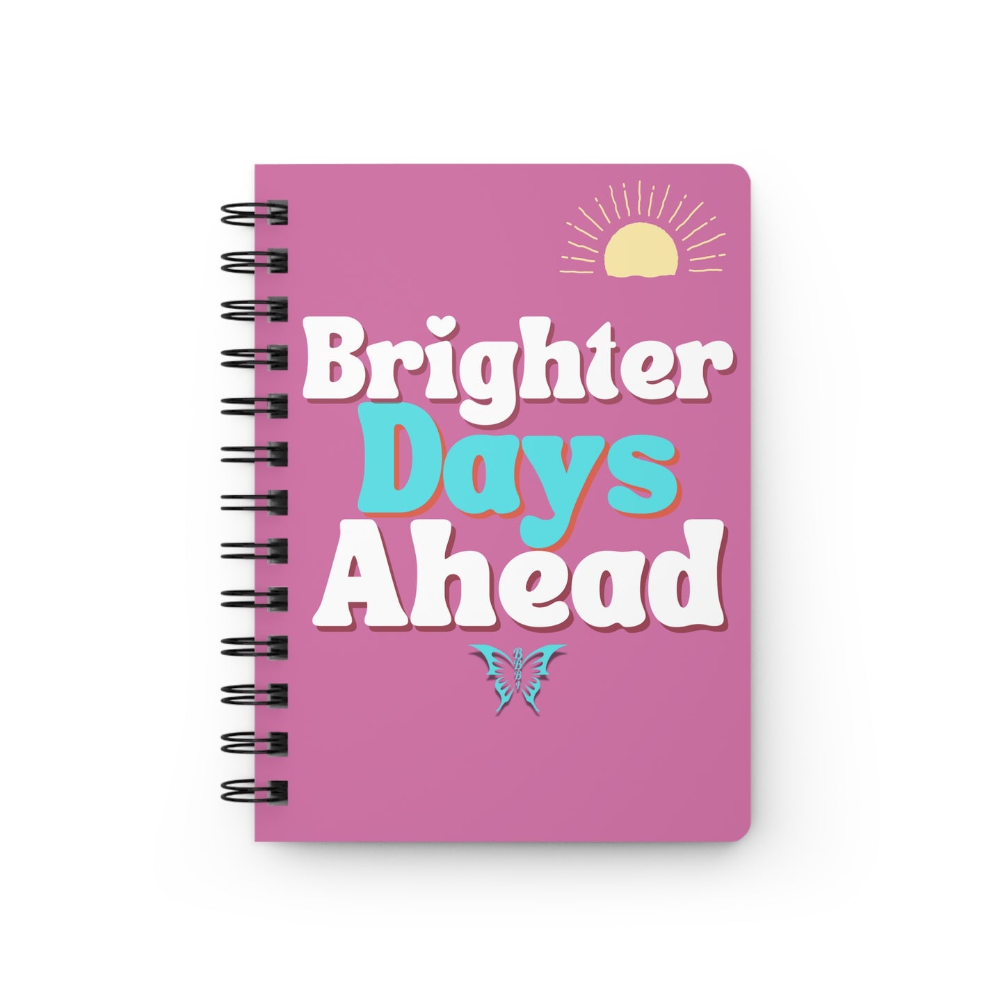 PINK Spiral Softcover Brighter Days Ahead Journal, Recovery Diary for Kids and Teens, Self Care Notebook, Mental Health Tracking Planner,