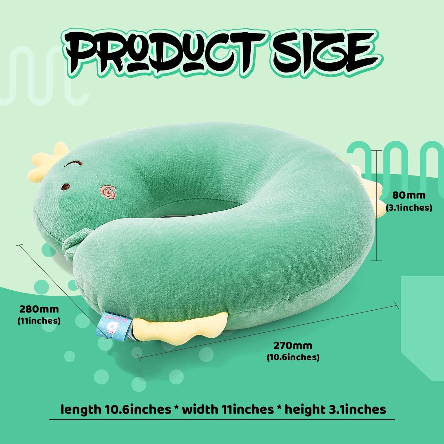 Children's Travel Pillow - Soft U-Shaped Neck Support for Car and Airplane - Adorable Animal Design - Portable Essential for Road Trips and Travel