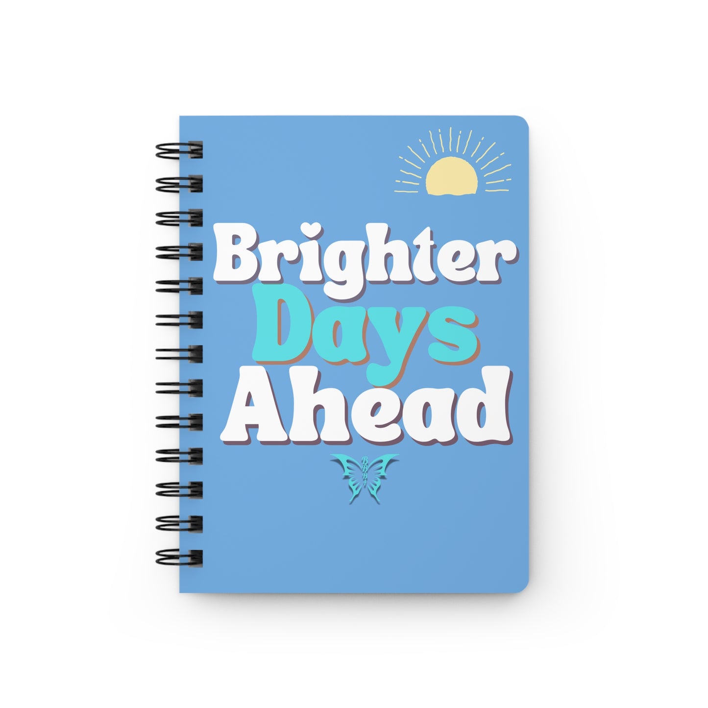BLUE Spiral Brighter Days Ahead Journal, Recovery Diary Gift for Kids and Teens, Self Care Notebook, Mental Health Tracking Planner,
