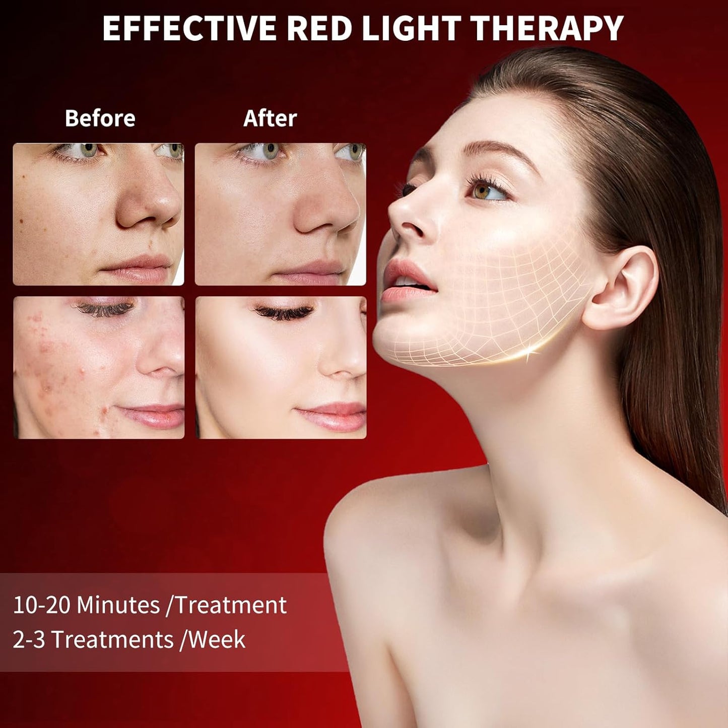 Transform Your Skin at Home: 7 Color Red Light Therapy Device for Face and Neck - Ultimate LED Beauty Tool