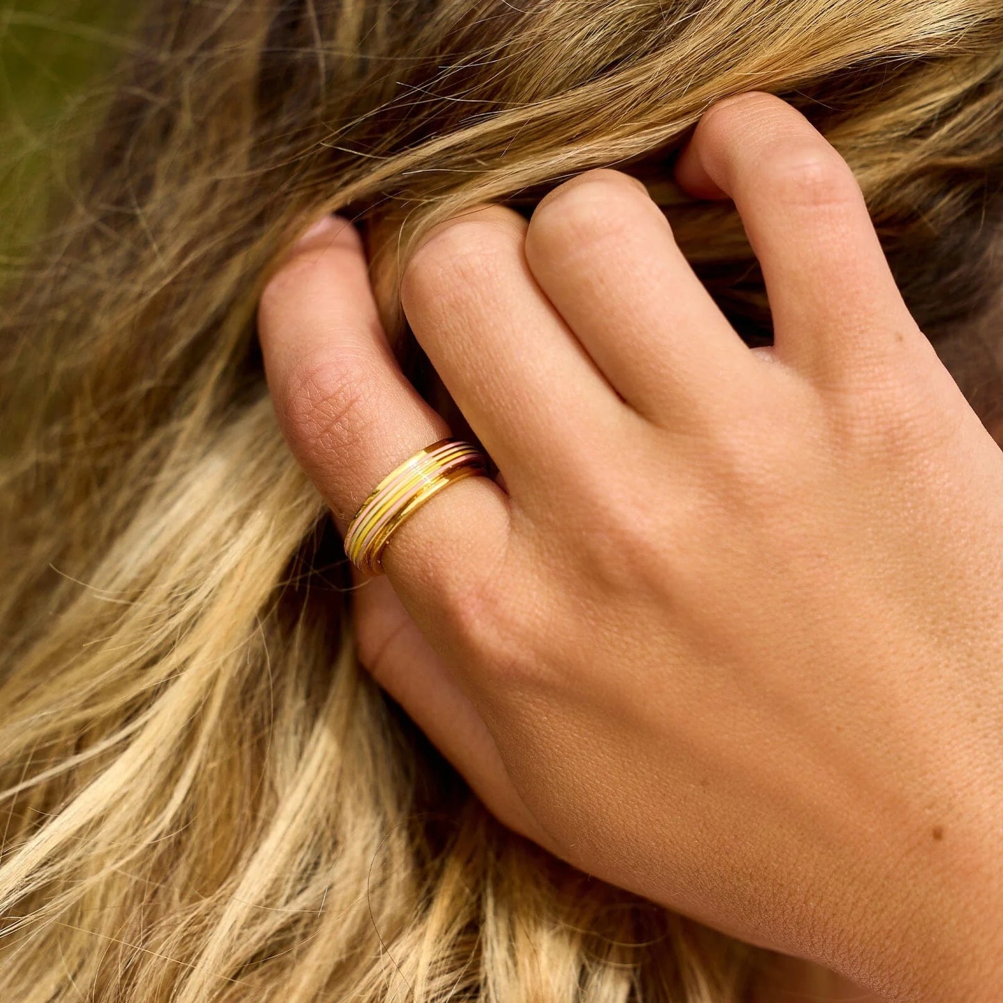 Pastel Stripe Fidget Ring for Mental Health Relief