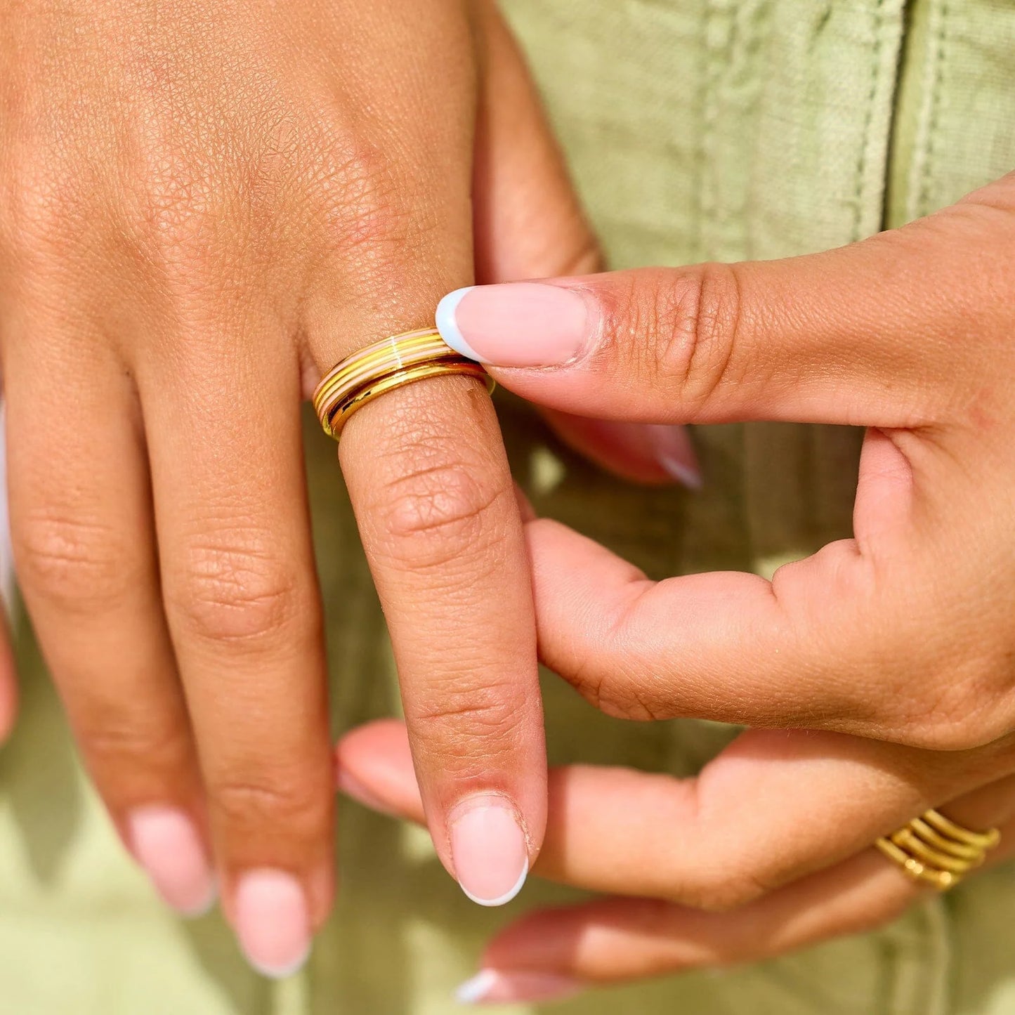 Pastel Stripe Fidget Ring for Mental Health Relief