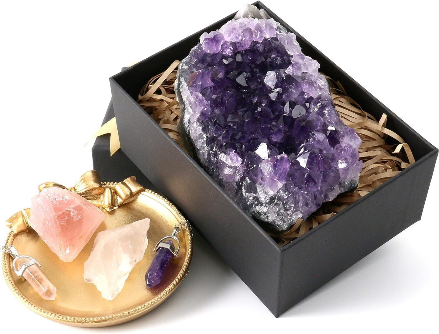 Natural Raw Amethyst Geode - Stunning Purple Crystals and Clusters (0.2 Lb)