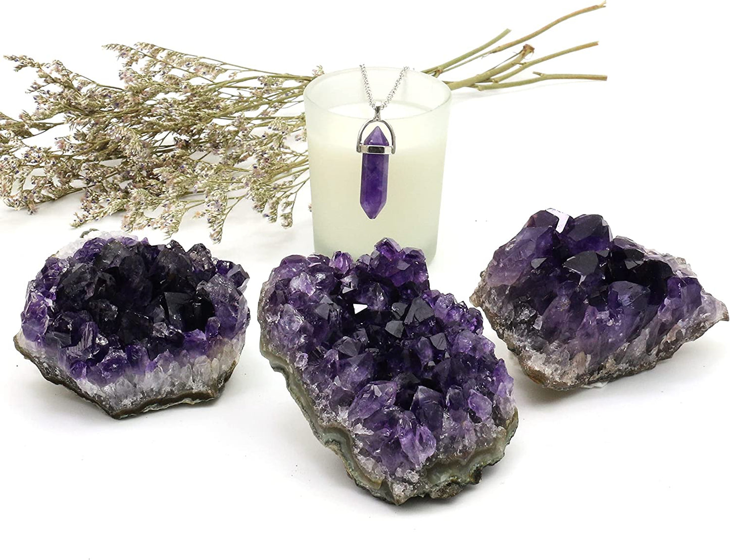 Natural Raw Amethyst Geode - Stunning Purple Crystals and Clusters (0.2 Lb)