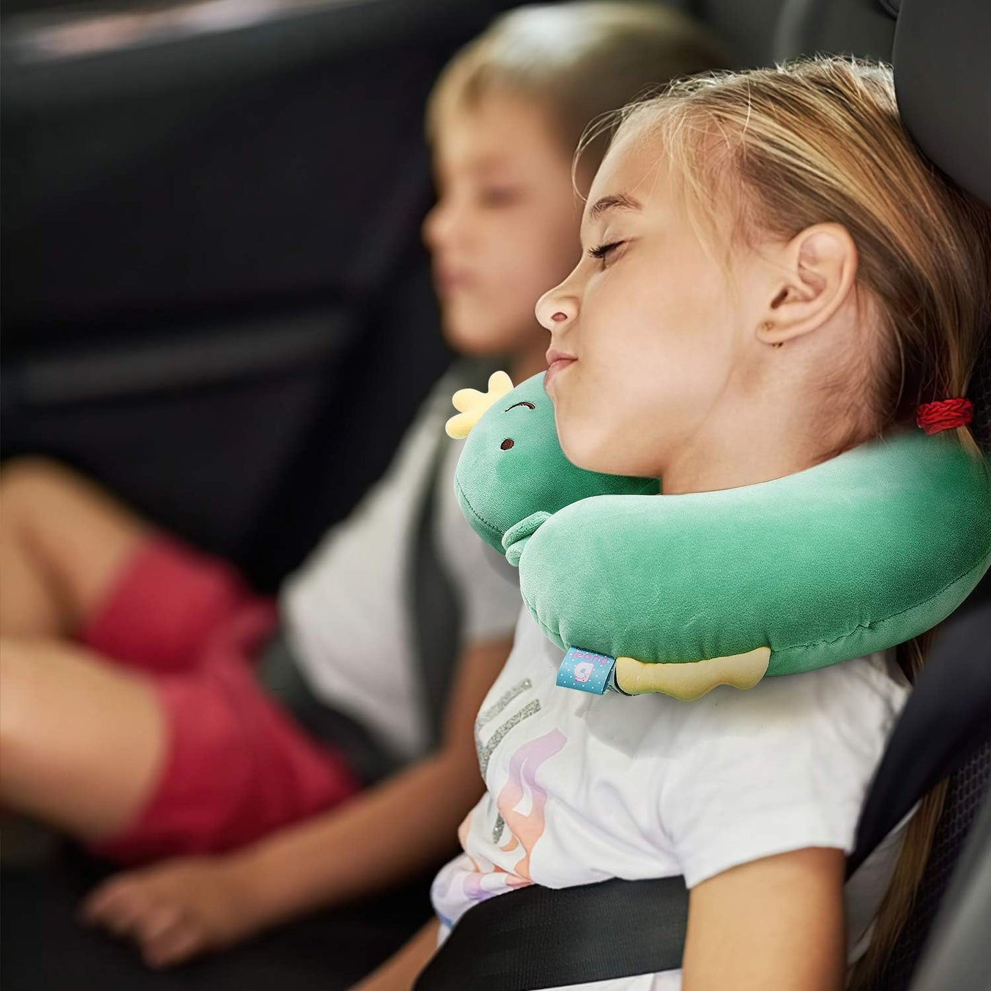 Children's Travel Pillow - Soft U-Shaped Neck Support for Car and Airplane - Adorable Animal Design - Portable Essential for Road Trips and Travel