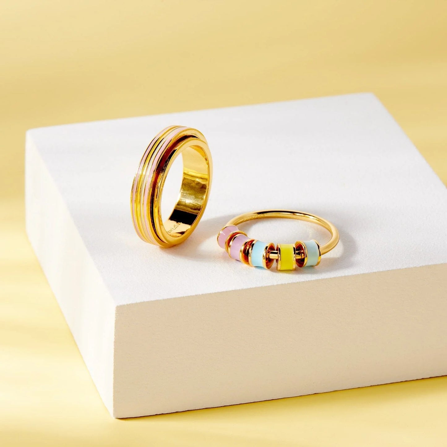 Pastel Stripe Fidget Ring for Mental Health Relief