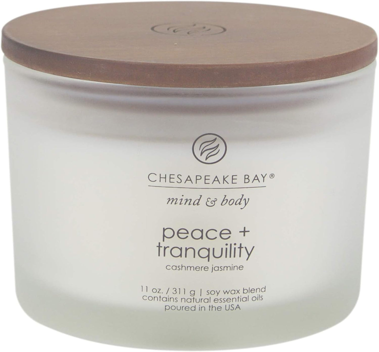 Peace & Tranquility Scented Candle - Cashmere Jasmine 3-Wick Coffee Table Jar