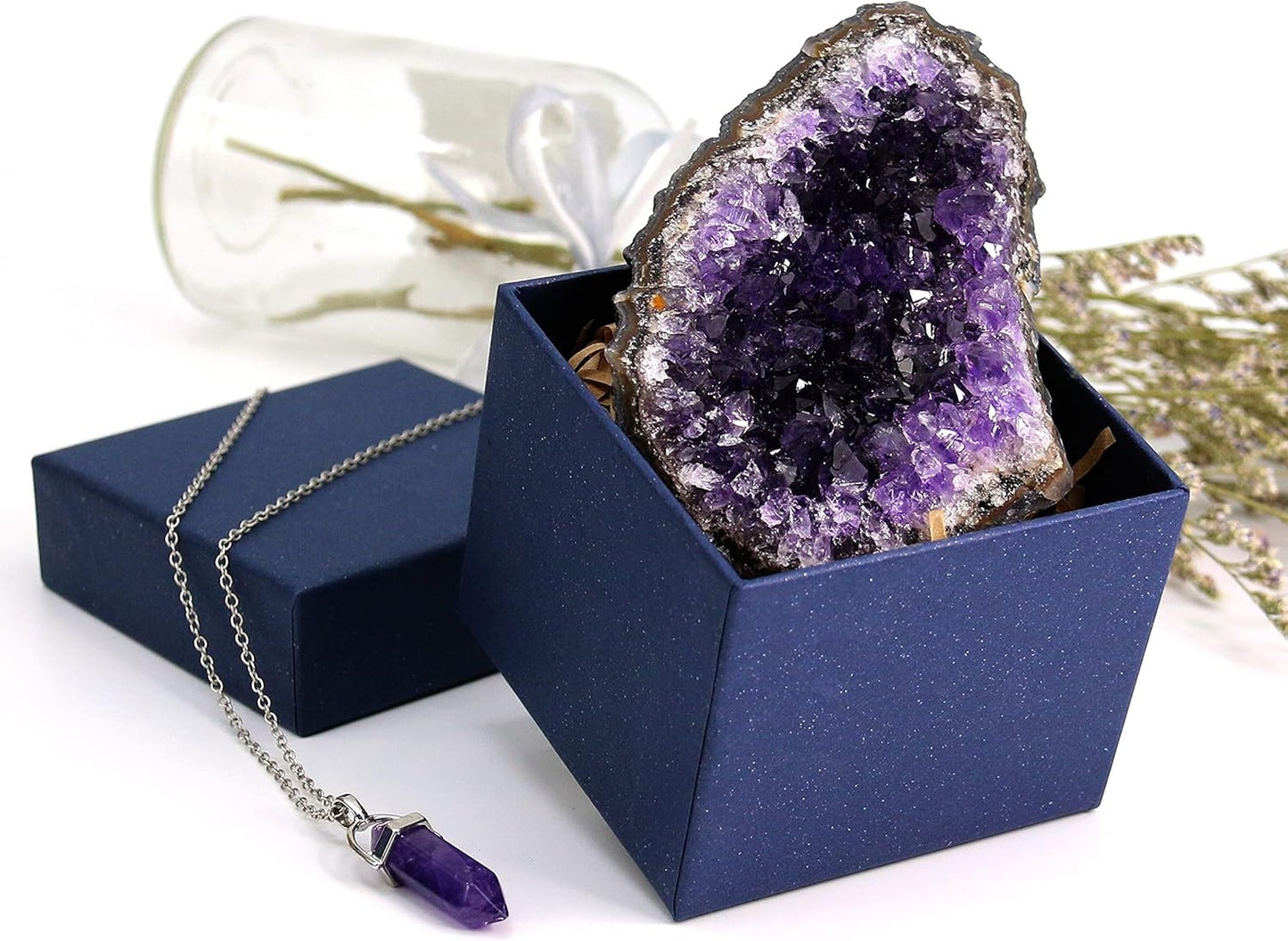 Natural Raw Amethyst Geode - Stunning Purple Crystals and Clusters (0.2 Lb)