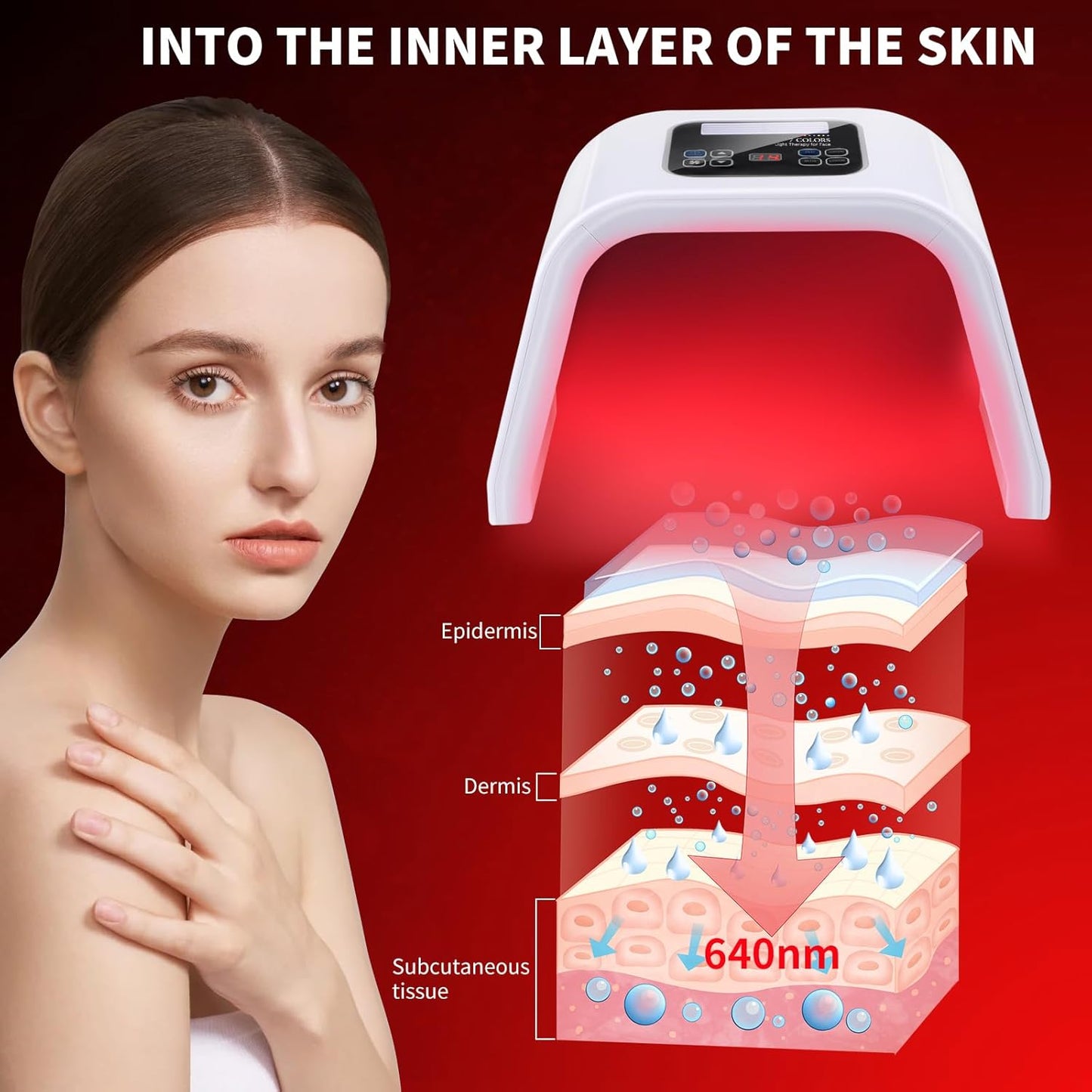 Transform Your Skin at Home: 7 Color Red Light Therapy Device for Face and Neck - Ultimate LED Beauty Tool