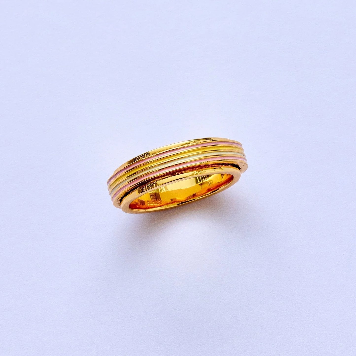 Pastel Stripe Fidget Ring for Mental Health Relief