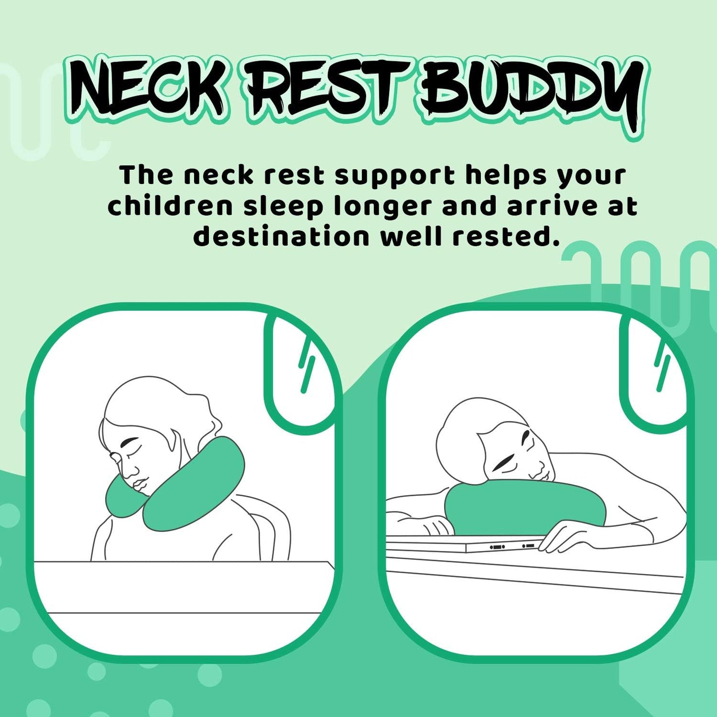 Children's Travel Pillow - Soft U-Shaped Neck Support for Car and Airplane - Adorable Animal Design - Portable Essential for Road Trips and Travel