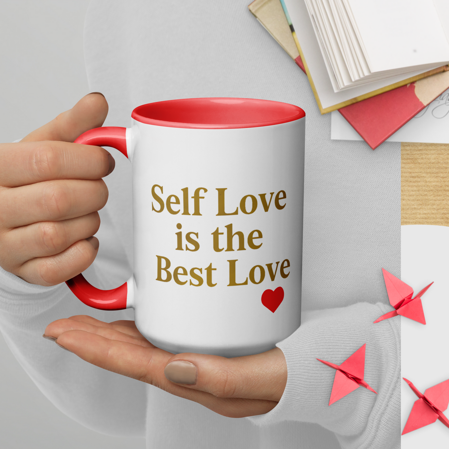 Self Love Is the Best Love – 15 oz Luxury Affirmation Mug with Color Inside