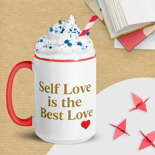 Self Love Is the Best Love – 15 oz Luxury Affirmation Mug with Color Inside