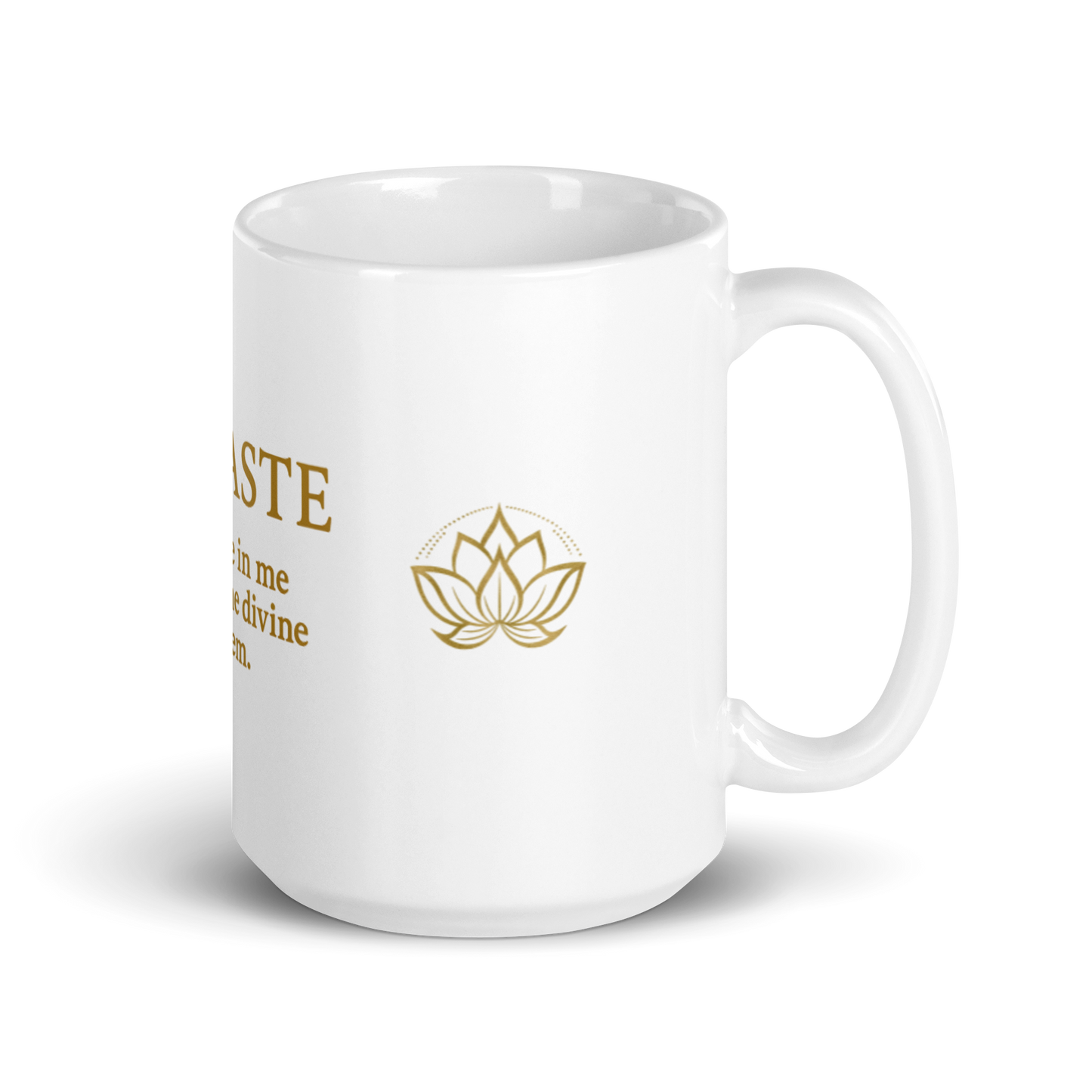 NAMASTE Lotus Edition — 15 oz Signature Inner Peace White glossy mug