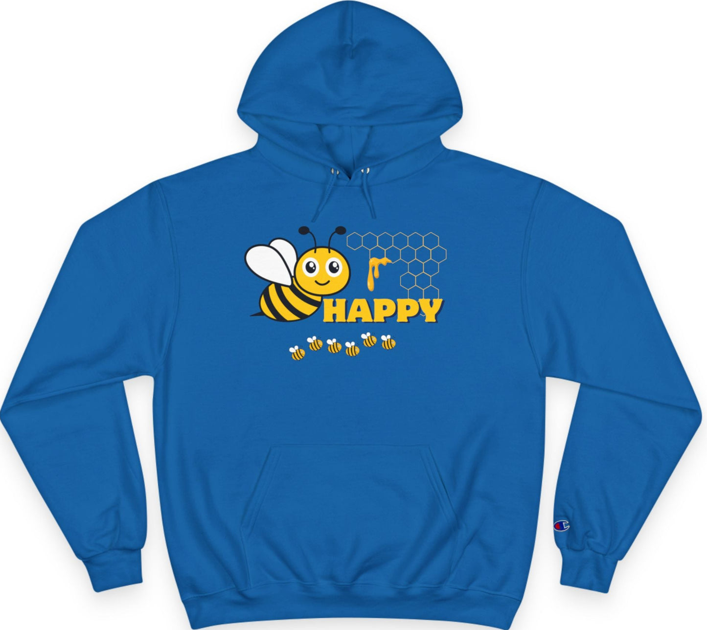 Be Happy Mid-weight Champion Hoodie – Durable & Year-Round Comfort Cute and Cheerful Sweatshirt for All Ages
