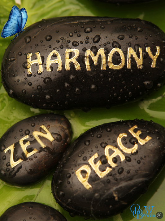 Harmony, Zen & Peace River Stones – Inspirational Wellness Decor- Metal Print