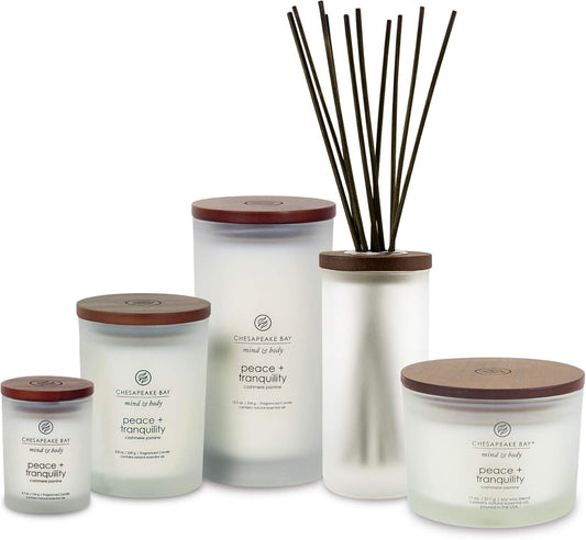 Peace & Tranquility Scented Candle - Cashmere Jasmine 3-Wick Coffee Table Jar