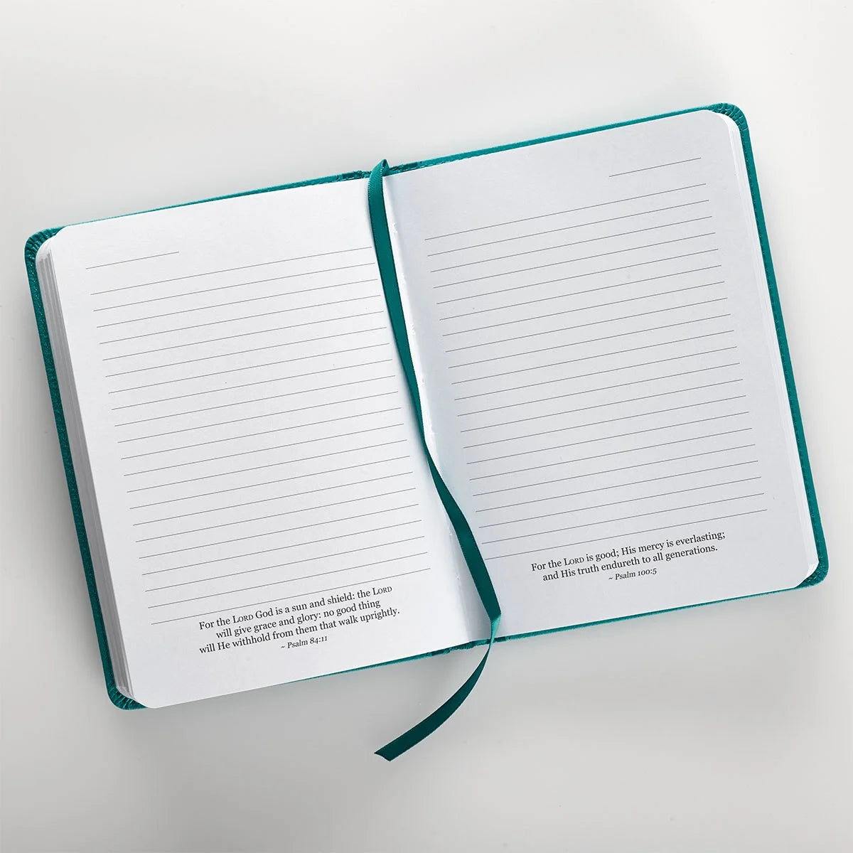 Strength and Dignity Proverbs 31 Woman Journal - Inspirational Faux Leather Notebook with Ribbon, 240 Ruled Pages, Handy Size 5.7" x 7", Teal