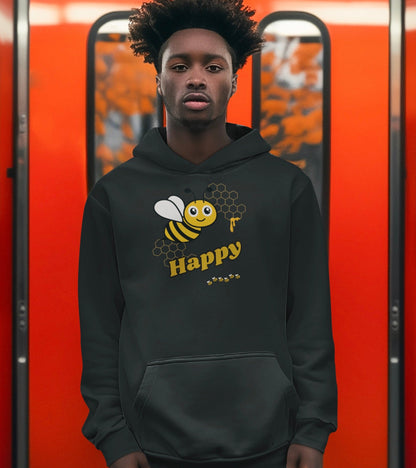 *LIMITED EDITION* Be Happy Mid-weight Hoodie – Durable & Year-Round Comfort