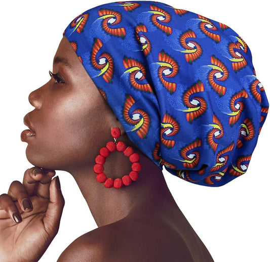Upgrade your nighttime routine with our Extra Large Satin Bonnet featuring stunning African prints, perfect for protecting curly hair and locs! 🌙✨ #HairCare #BlackGirlMagic