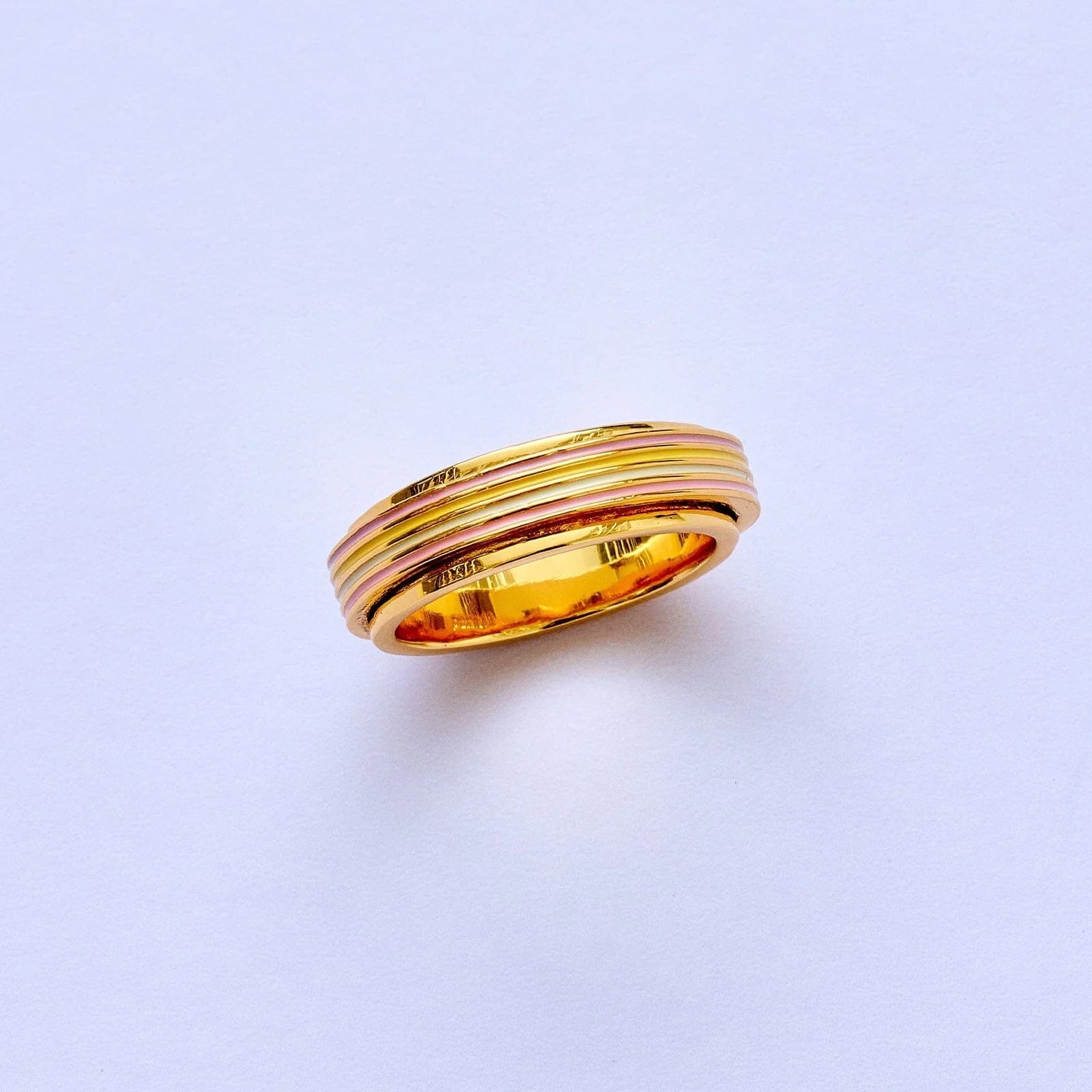 Pastel Stripe Fidget Ring for Mental Health Relief