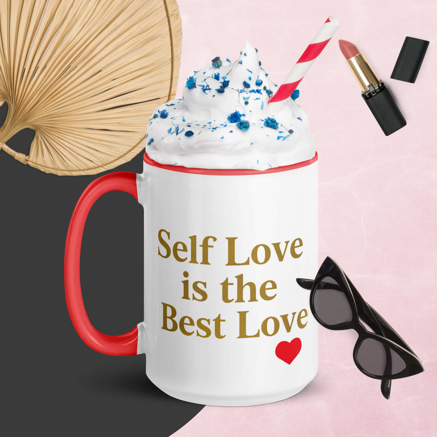 Self Love Is the Best Love – 15 oz Luxury Affirmation Mug with Color Inside