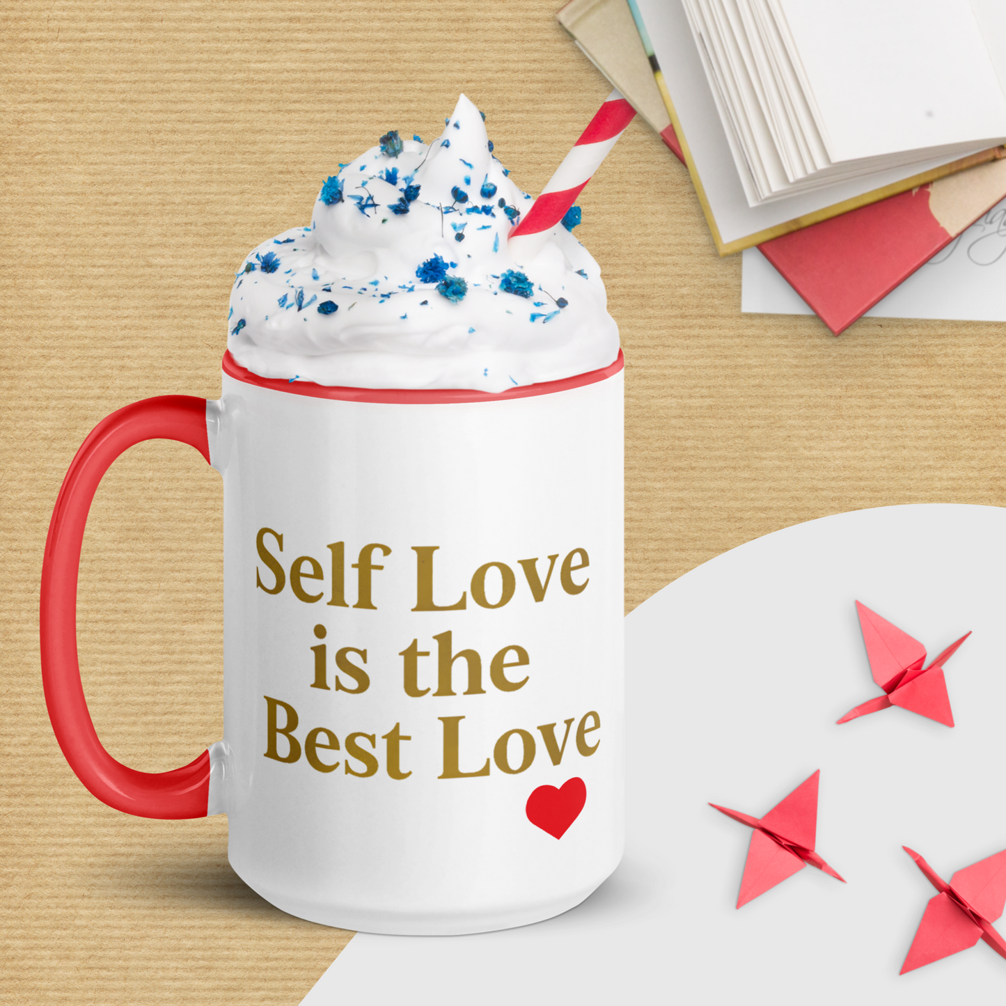 Self Love Is the Best Love – 15 oz Luxury Affirmation Mug with Color Inside