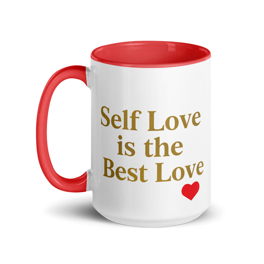 Self Love Is the Best Love – 15 oz Luxury Affirmation Mug with Color Inside
