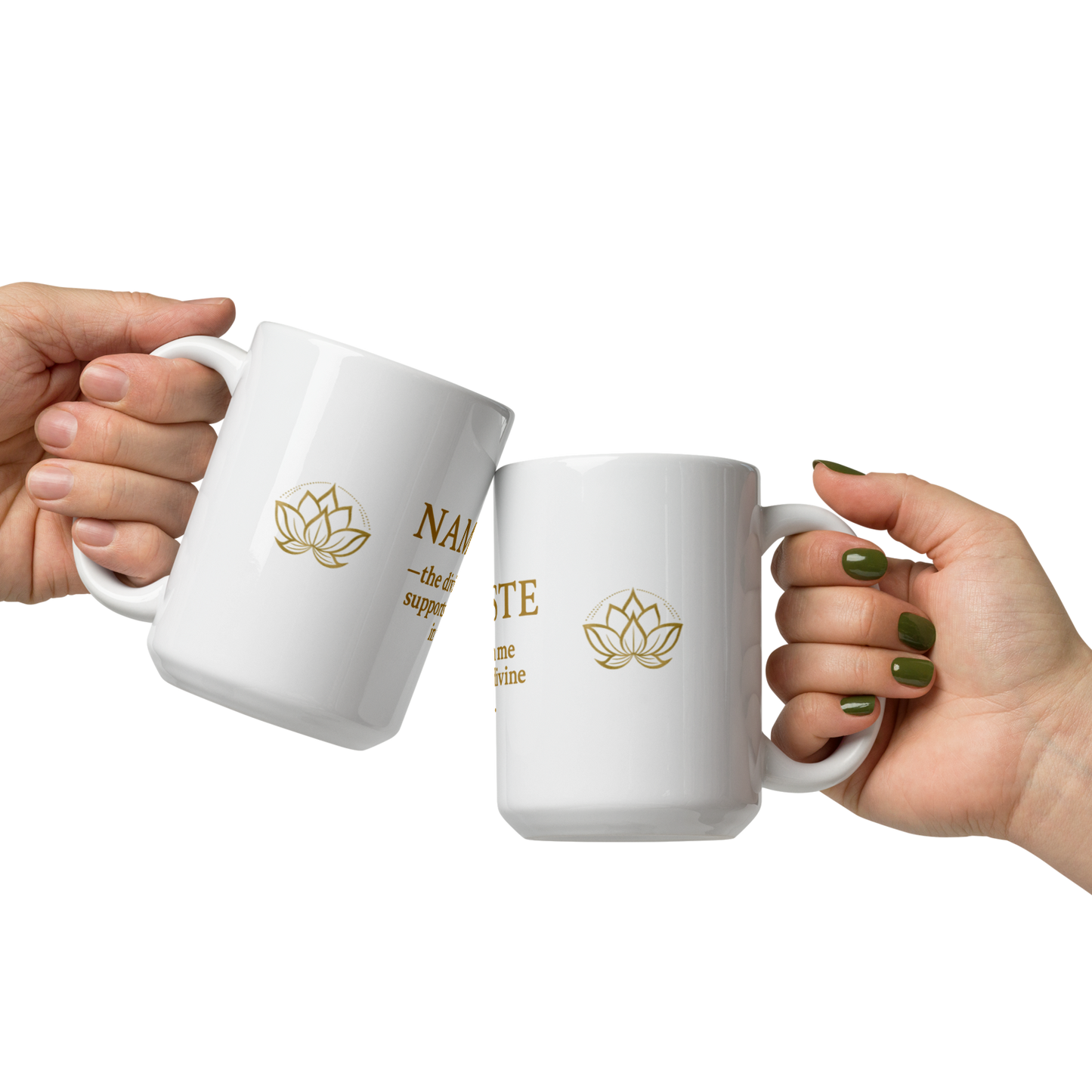 NAMASTE Lotus Edition — 15 oz Signature Inner Peace White glossy mug