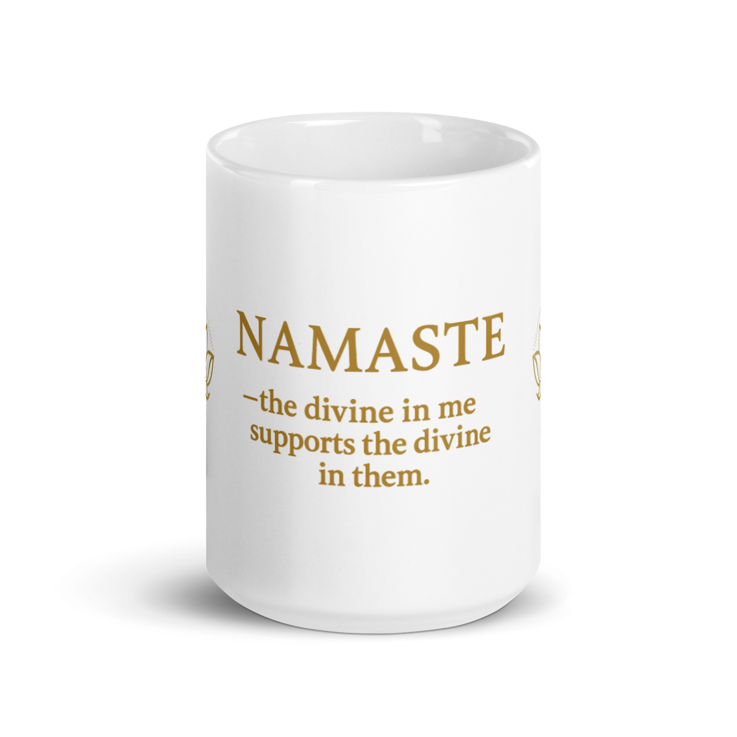 NAMASTE Lotus Edition — 15 oz Signature Inner Peace White glossy mug