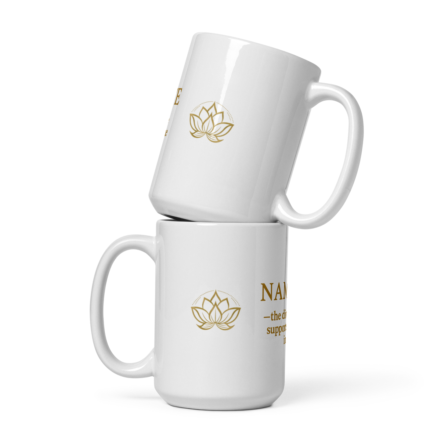 NAMASTE Lotus Edition — 15 oz Signature Inner Peace White glossy mug