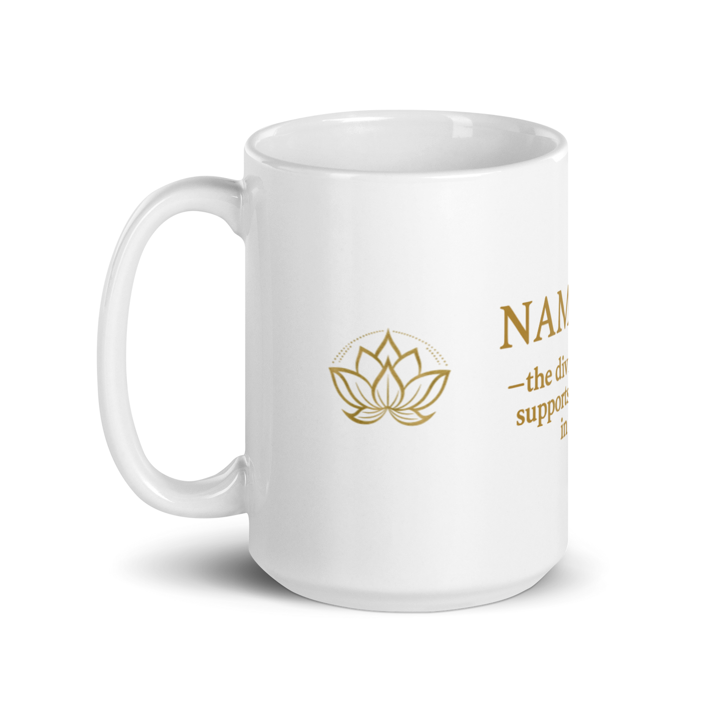 NAMASTE Lotus Edition — 15 oz Signature Inner Peace White glossy mug
